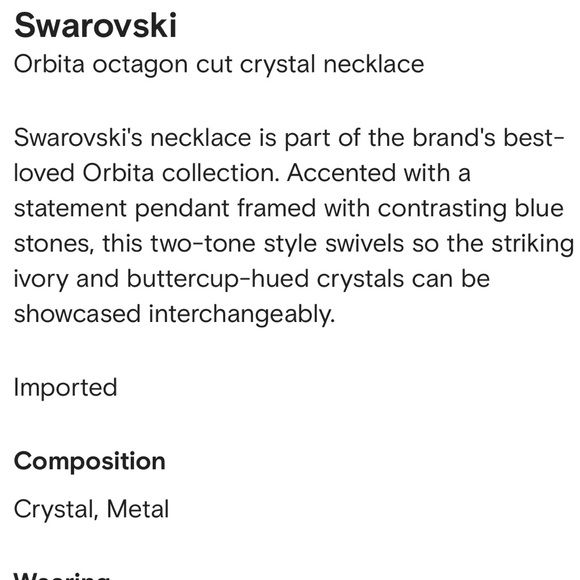 Swarovski Orbita Ocatgon Cut Crystal necklace - Picture 7 of 8